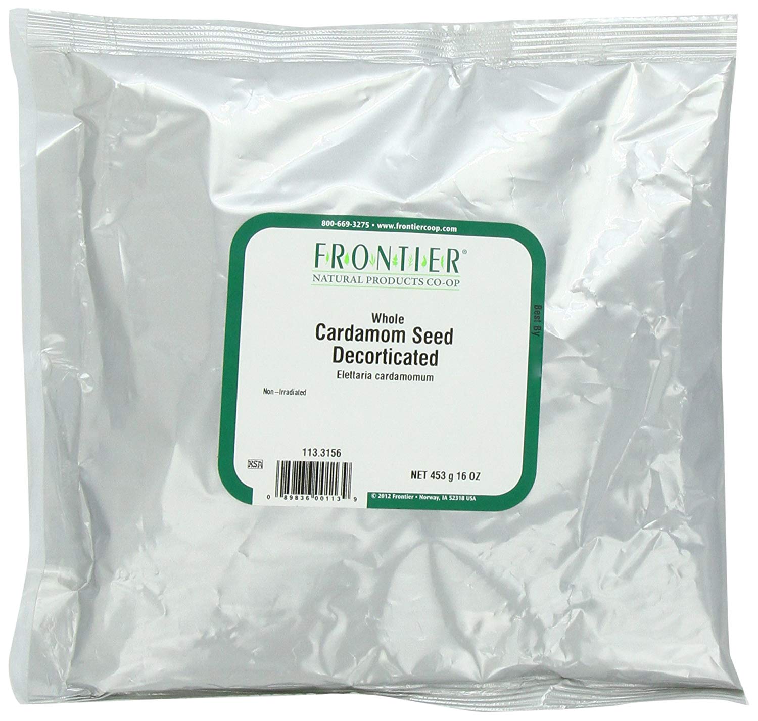 CARDAMON SEEDS DECORTICATED WHOLE OG FRONTIER 1 LB